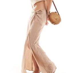 Side Knot Maxi Skirt in Cheesecloth-image-72