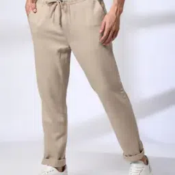 Men Regular Fit Trousers with Drawstring-image-66