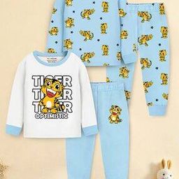 Graphic T-Shirt And Pyjamas Set-10