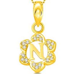 Gold-Plated Alphabet N Pendant with Chain-image-1