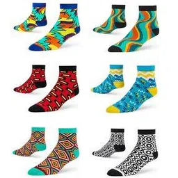 Pack of 6 Printed Ankle-Length Socks-image-31