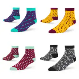 Pack of 4 Printed Ankle-Length Socks-image-94