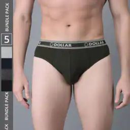 Pack of 5 Men Cotton Solid Double Pouch Support Brief-picture-49