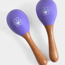 Pack Of 2 Graphic Print Wooden Shaker Rattle Toy-image-4