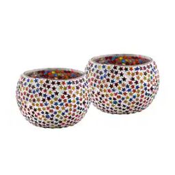 Set of 2 Moroccan Star Mosaic Candle Holder-41