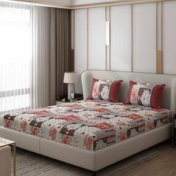 monte carlo Floral Print Double Bedsheet with Pillow Covers-picture-38