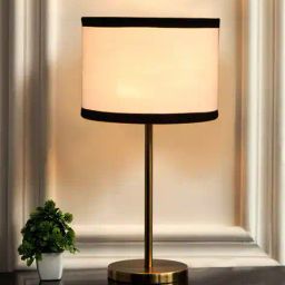 devansh Table Lamp with Cotton Shade image 1
