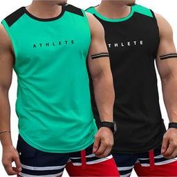 Men Pack of 2 Typographic Print Sleeveless Vests-image-54