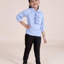 kiddopanti Girls Floral Print Top & Pants Set-picture-41