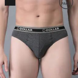 Pack of 2 Men Cotton Solid Double Pouch Support Brief-image-37
