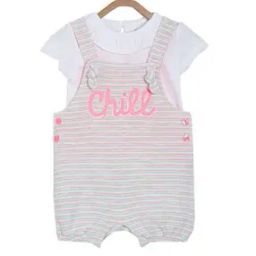 T-shirt & Striped Dungaree Set-picture-35