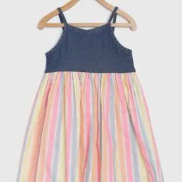 Striped A-Line Dress-image-10