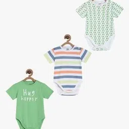 mini klub Infants Pack of 3 Printed Cotton Bodysuits-picture-19
