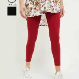 Pack of 2 Leggings with Elasticated Wasit-image-33
