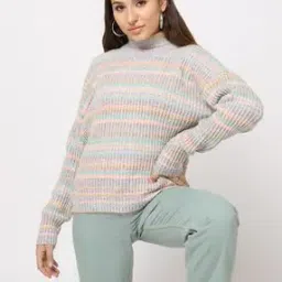 Striped Turtleneck Pullover-image-57