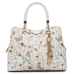 Women Floral Print Shoulder Bag with Detachable Strap-image-26