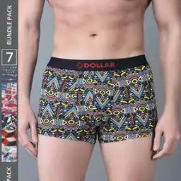 Pack of 7 Men Combed Cotton Trendy Printed Trunks-image-77
