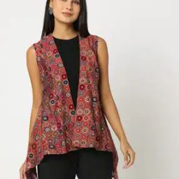 Muslin Printed Front-Open Shrug-19
