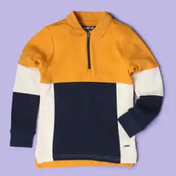 Colourblock Half-Zipper Relaxed Fit Polo T-Shirt-image-99