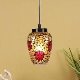 Floral Print Mosaic Glass Hanging Lamp-image-27