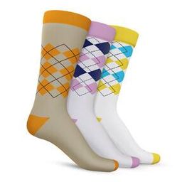 Men Pack of 3 Geometric Print Mid-Calf Length Socks-9