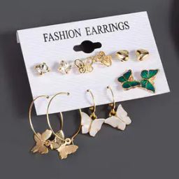 Set of 6 Assorted Butterfly Earrings-image-45