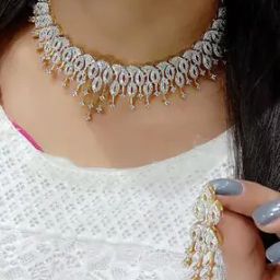 Designer AD Choker Necklace & Earrings Set-25