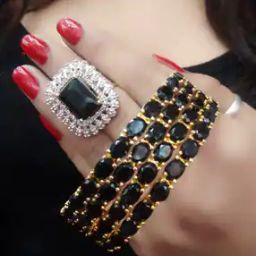 American Diamond Bangles & Ring Set-45