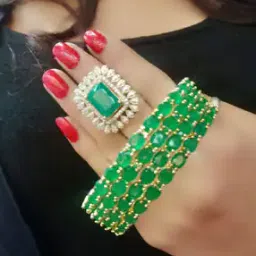 American Diamond Bangles & Ring Set-image-98