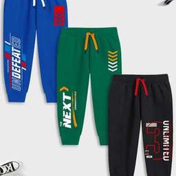 Boys Pack of 3 Typographic Print Joggers-19