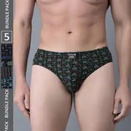 Pack of 5 Men Soft Combed Cotton Printed Brief-image-55