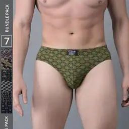 Pack of 7 Men Soft Combed Cotton Printed Brief-image-24