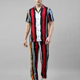 Men Striped Shirt & Pants Co-Ord Set-image-52