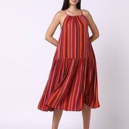 svrnaa by azorte Striped Tiered Dress-picture-34