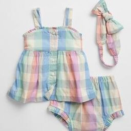 Checked Cotton Shorts Set-image-25