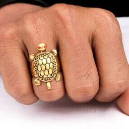 Gold-Plated Turtle-Design Finger Ring-11