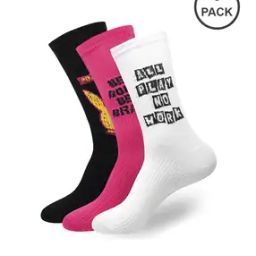 Men Pack of 3 Typographic Print Socks-14