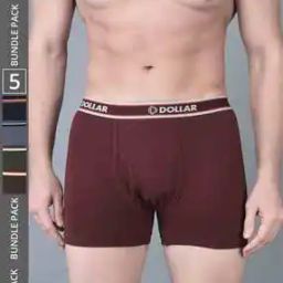 Pack of 5 Men Solid Combed Cotton Classy Trunks-picture-31