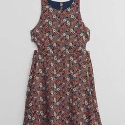 Printed Fit & Flare Dress with Cutouts-image-30