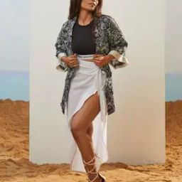 Women Graphic Print Relaxed Fit Kimono Shrug-12