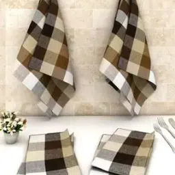 Set of 6 Checked Kitchen Towels 18" x 18"-image-51
