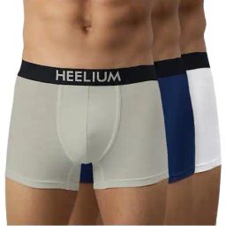heelium Pack Of 3 Men Regular Fit Logo Print Trunks with Elasticated Waist image 1