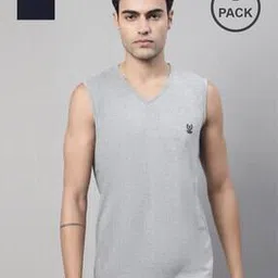 mack jonney Pack of 2 Men Regular fit V-Neck Vests-picture-14