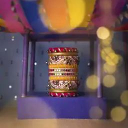 Set of 10 Women Beaded Slip-On Bangles-25