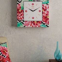 Floral Framed Analogue Wall Clock-48
