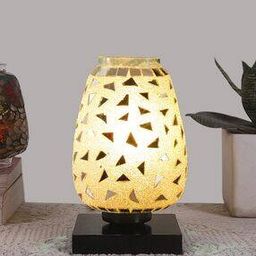 Mosaic Glass Table Lamp with Wooden Base-image-28