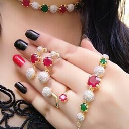 American Diamond-Studded Multi-Piece Set-1