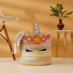 Floral Applique Cotton Laundry Bag-24