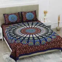 Printed Double Bedsheet with 2 Pillow Covers-19