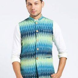 Ikat Print Nehru Jacket-49